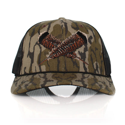 Mossy Oak Bottomland Turkey Feather Meshback Cap