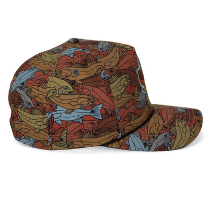 Redfish Stained Glass 5-Panel Trucker Rope Cap