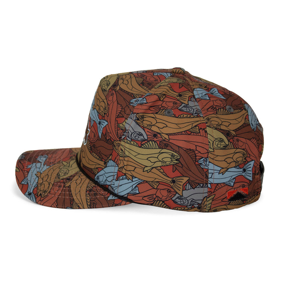 Redfish Stained Glass 5-Panel Trucker Rope Cap