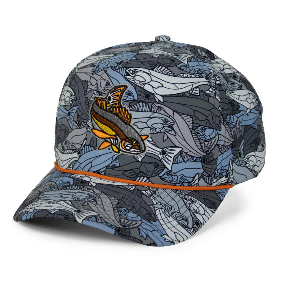 Redfish Stained Glass 5-Panel Trucker Rope Cap