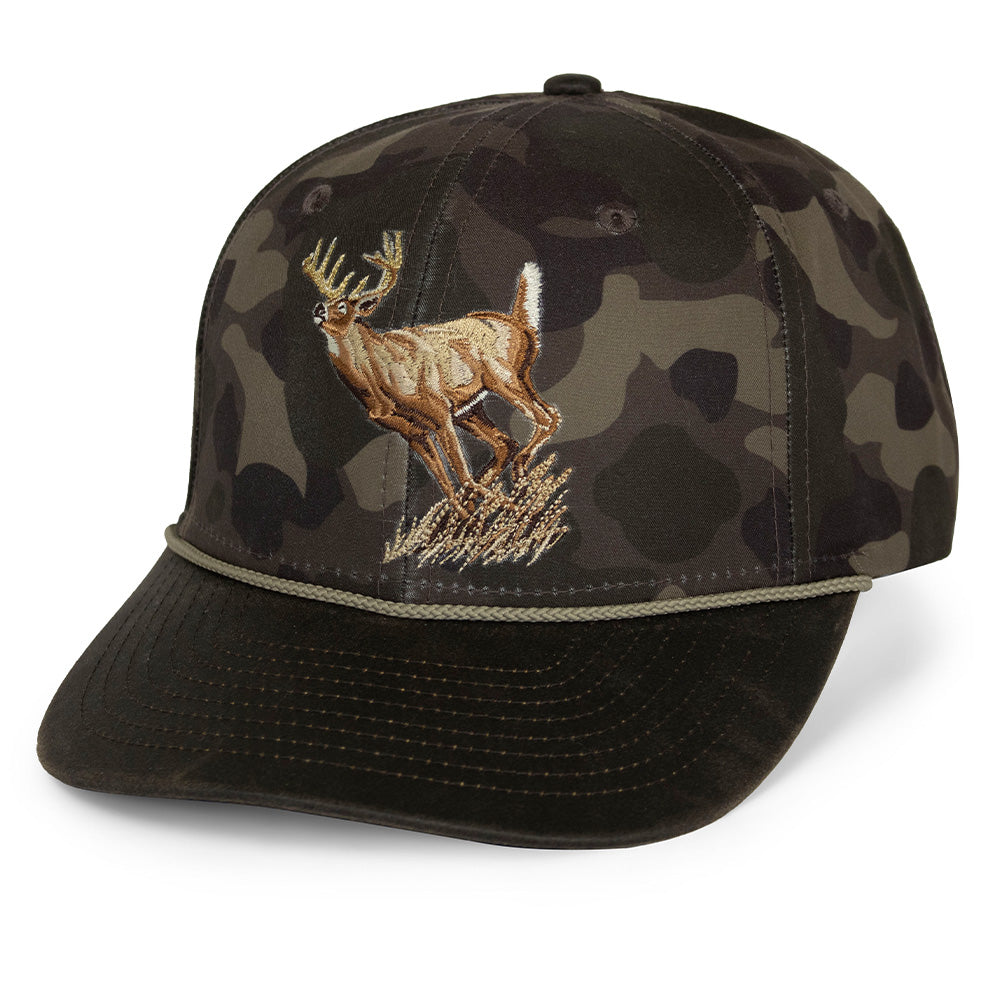 Running Deer 6-Panel Wax Cloth Rope Cap