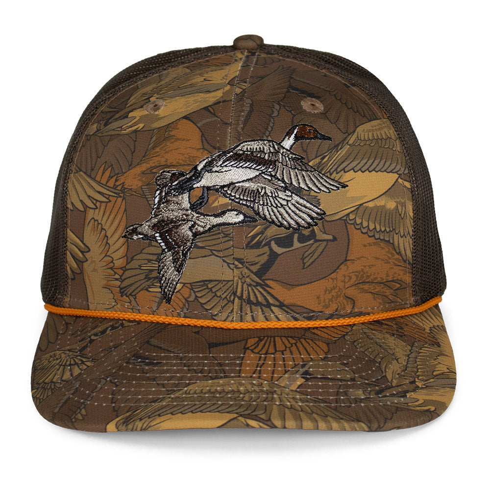 Pintail Pair Duck Hat Waterfowl Print 6-Panel Rope Cap