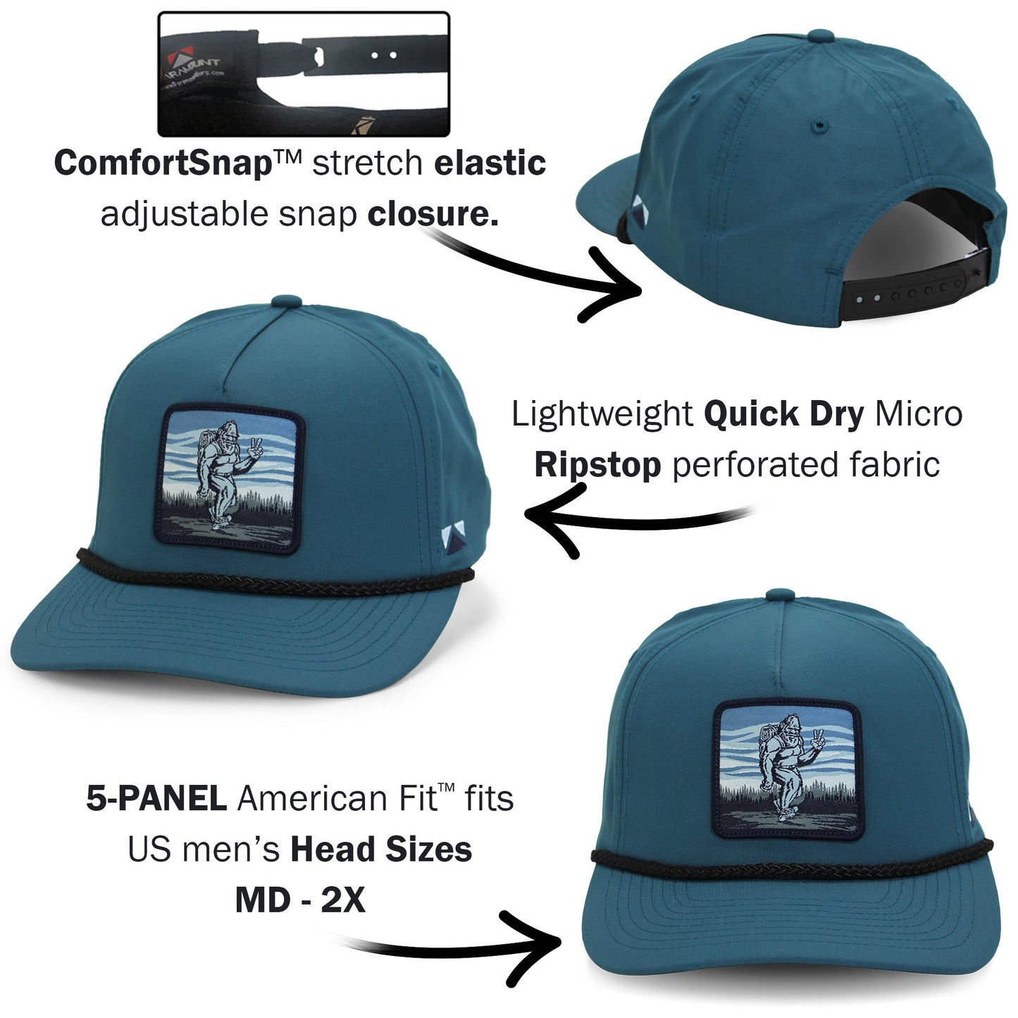 Bigfoot Backpacker 5-Panel Rope Cap