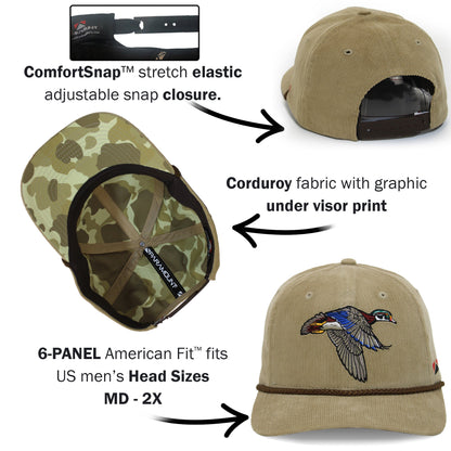 Corduroy Wood Duck 6-Panel Performance Cap