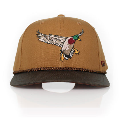 Canvas Mallard Drake Duck Hat with Wax Cloth Visor