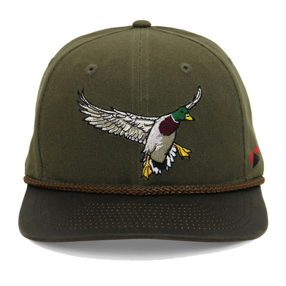 Canvas Mallard Drake Duck Hat with Wax Cloth Visor