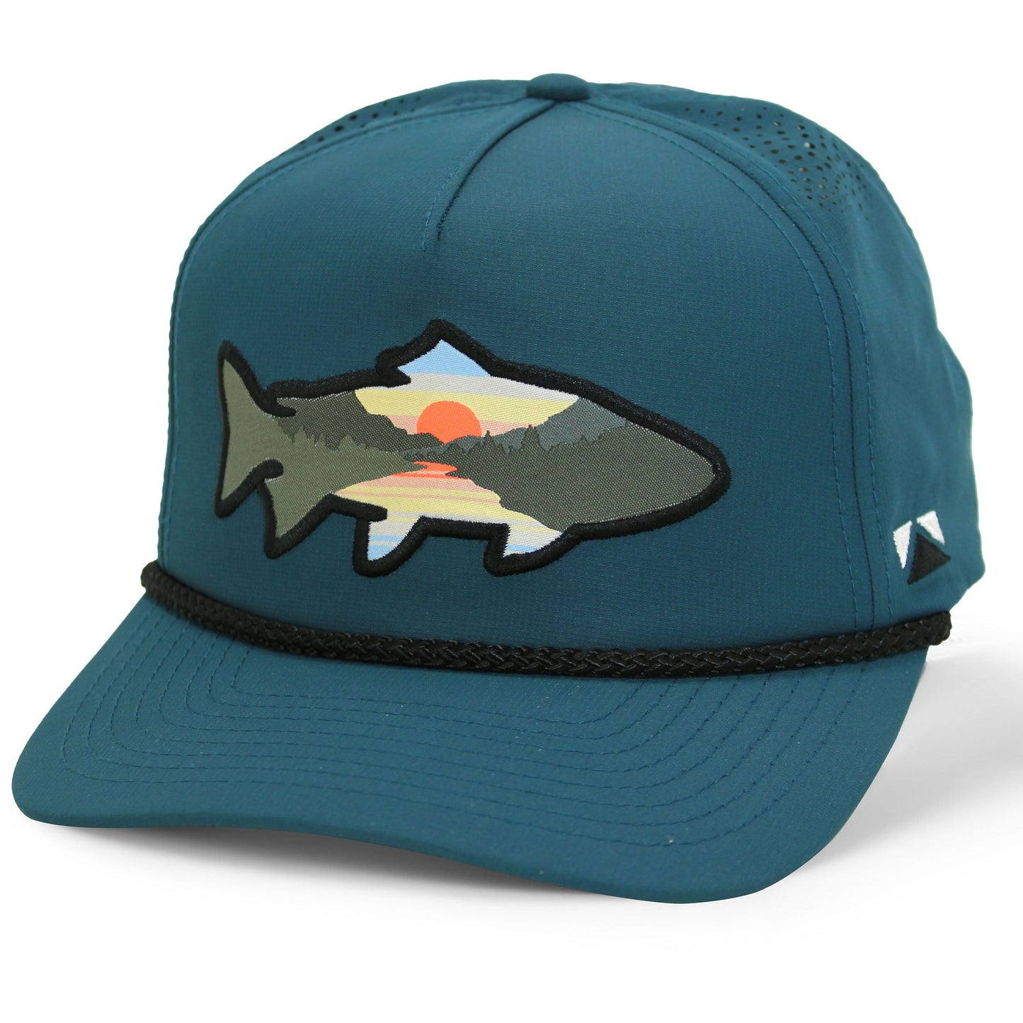 Sunset Fish Silhouette 5-Panel Performance Rope Cap