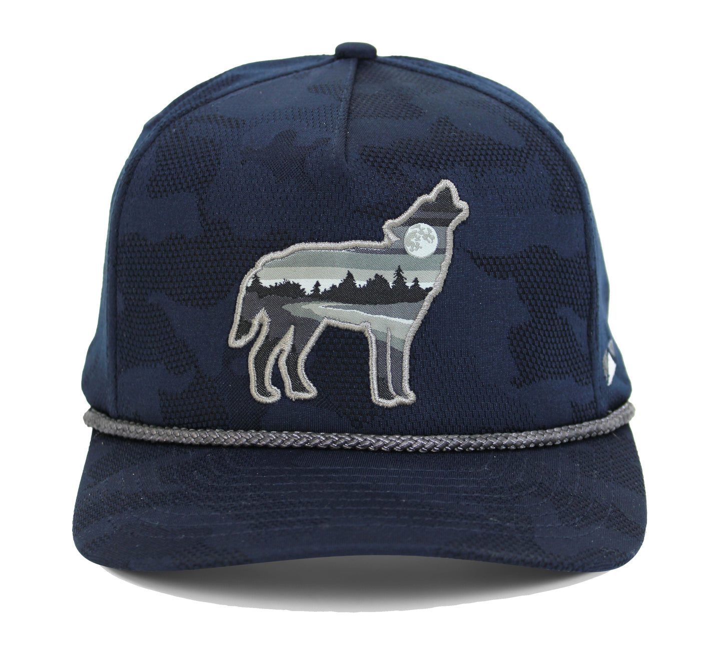 Wolf Howl Cloud Texture 5-Panel Rope Cap