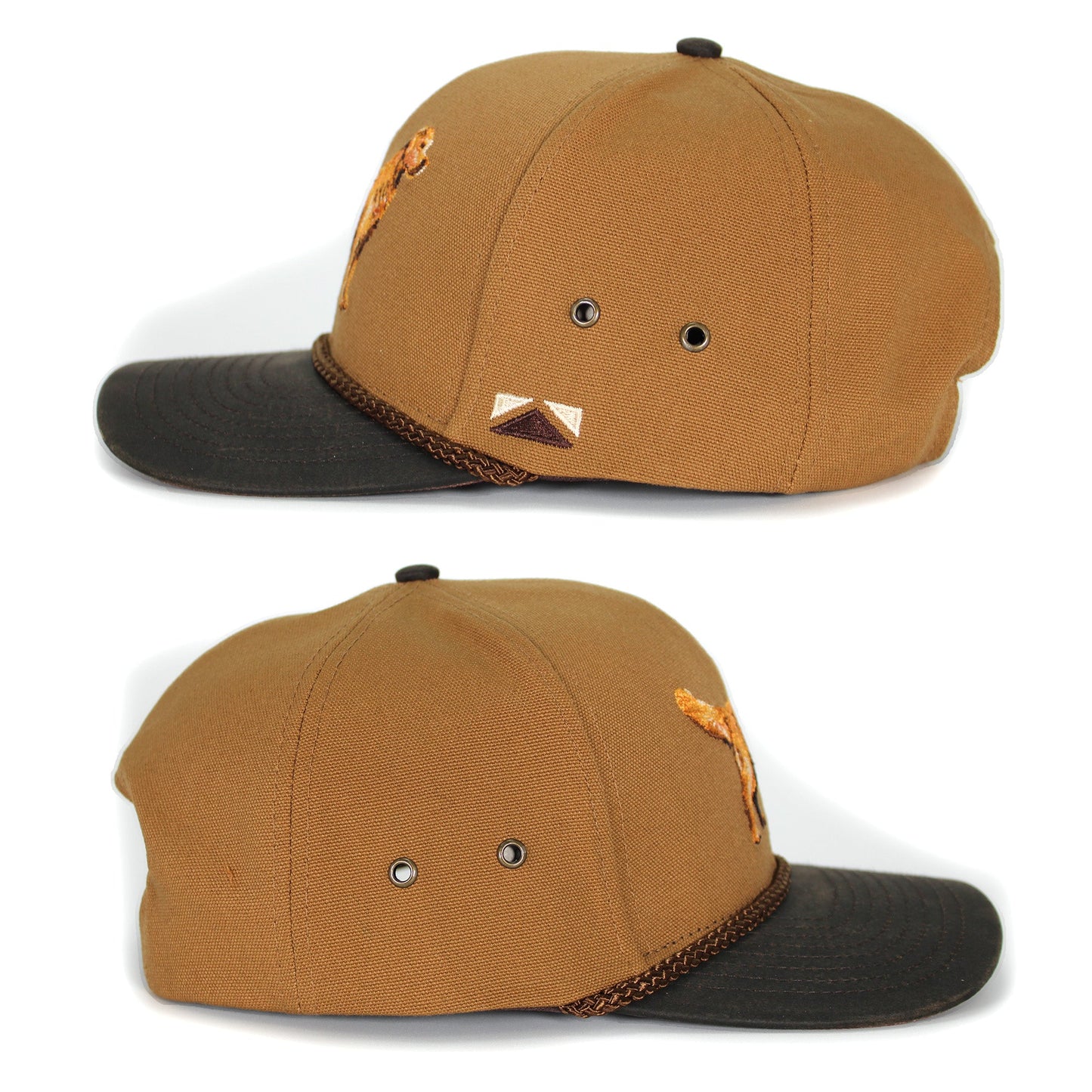 Canvas Golden Retriever Hat with Wax Cloth Visor