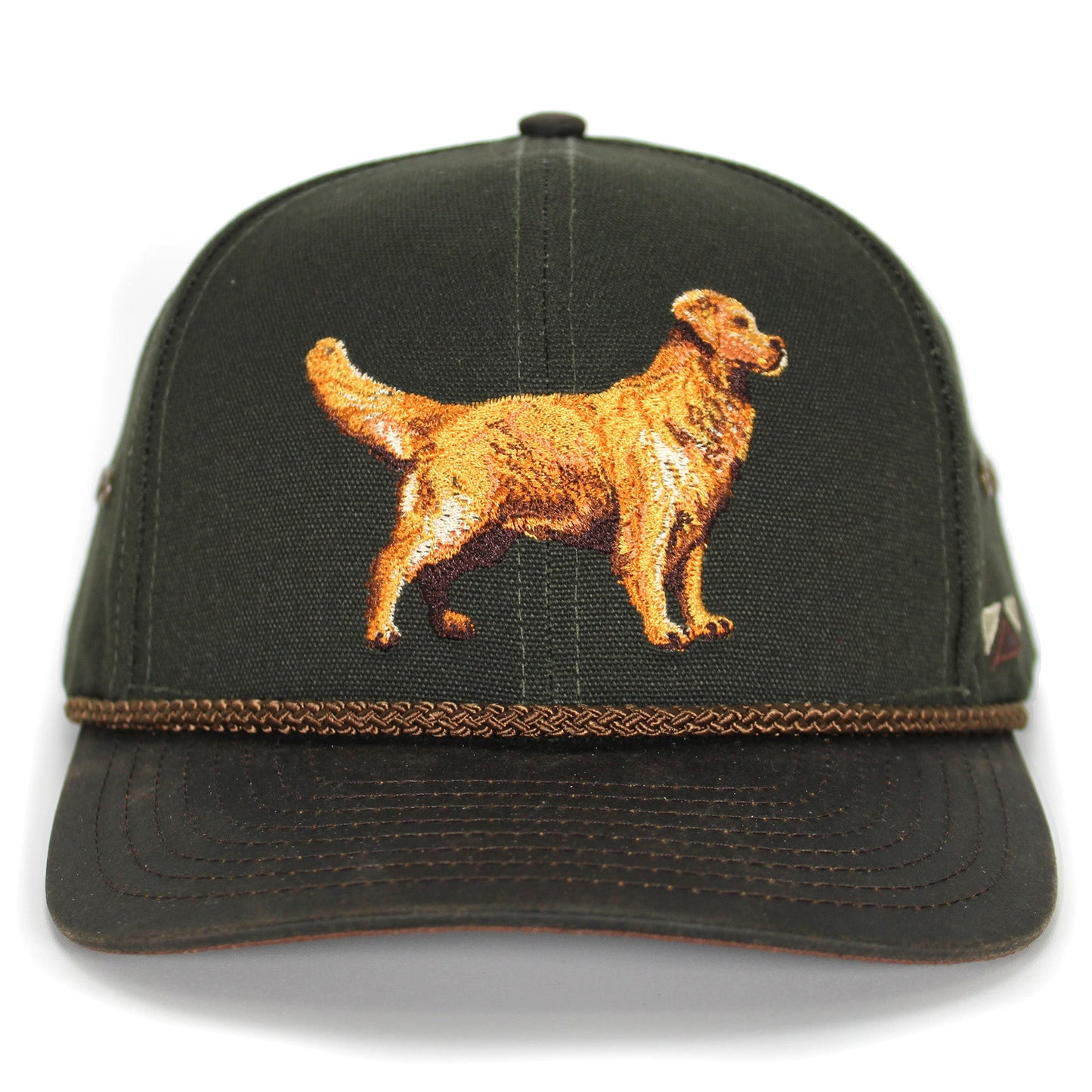 Canvas Golden Retriever Hat with Wax Cloth Visor