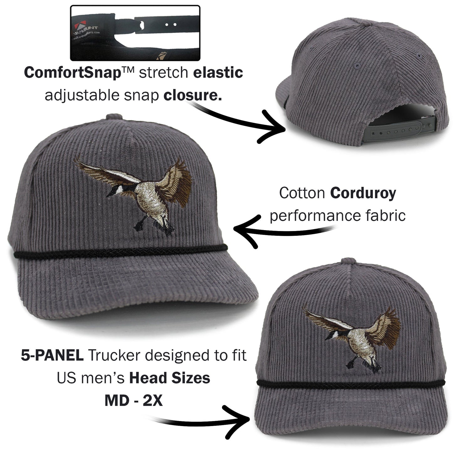 New Canadian Goose Corduroy 5-Panel Rope Cap