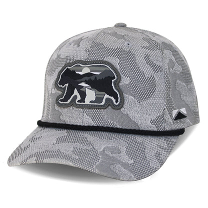 Sunset Bear Cloud Texture 5-Panel Rope Cap