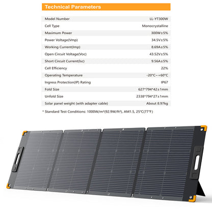 PECRON PV300 300W Portable Solar Panel - Waterproof IP67