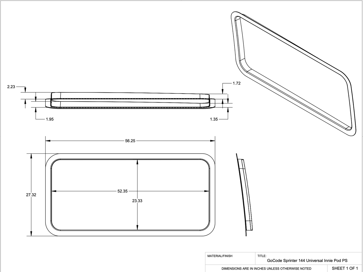 Sprinter 144 Innie Pocket Sleeper Pair (Rear Quarter Window Trim Rings)