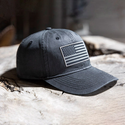 Waxed Cloth American Flag Dad Cap