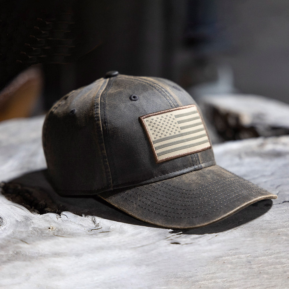 Waxed Cloth American Flag Dad Cap