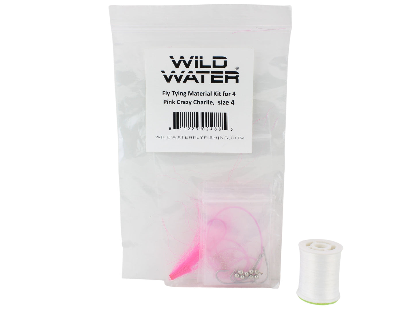 Pink Crazy Charlie Fly Tying Material Kit, size 4 | Wild Water Fly Fishing