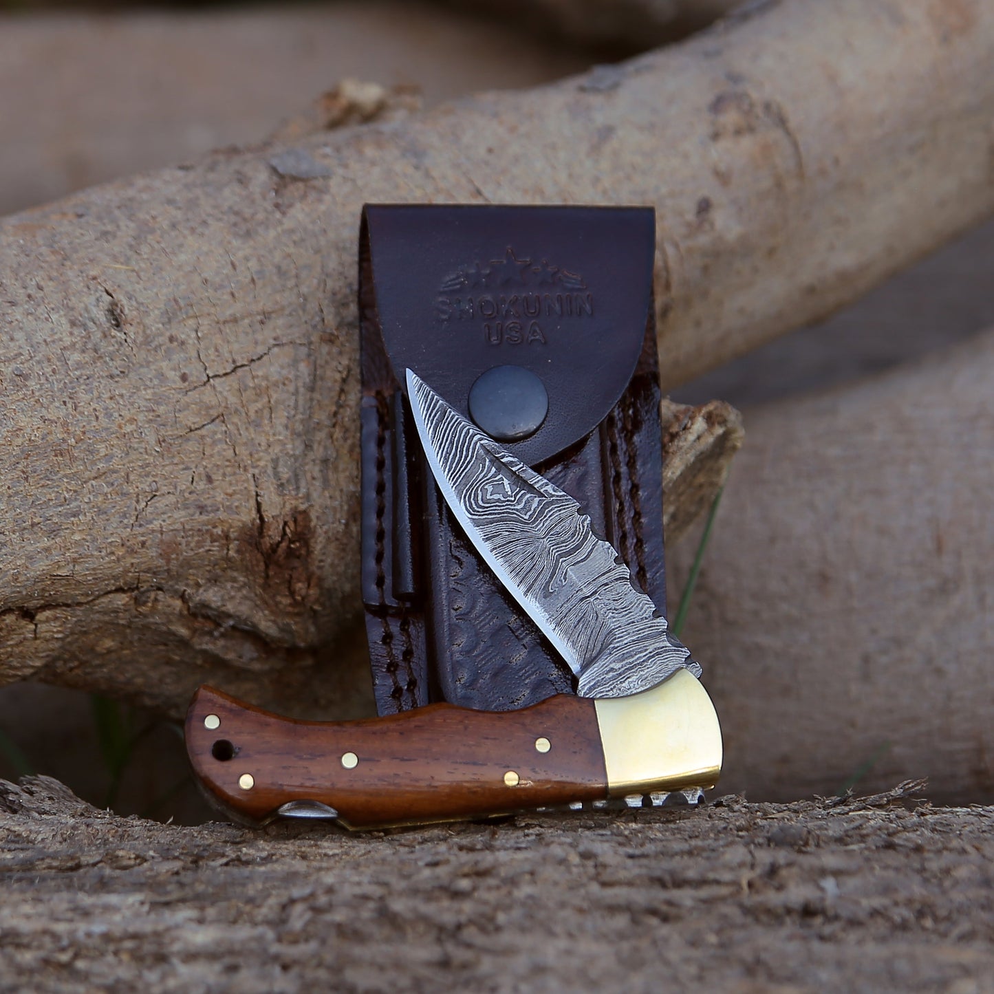 Jaguar Pocket Knife with Exotic Rosewood Handle