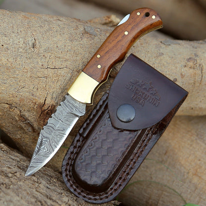 Jaguar Pocket Knife with Exotic Rosewood Handle