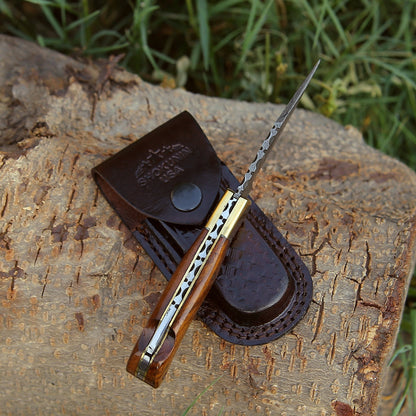 Jaguar Pocket Knife with Exotic Rosewood Handle