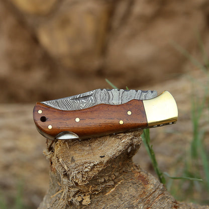 Jaguar Pocket Knife with Exotic Rosewood Handle