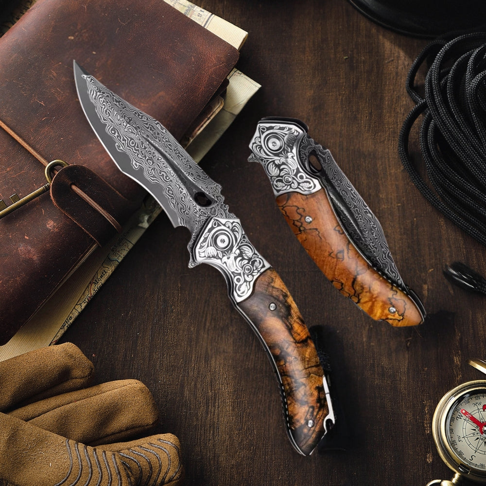 Atlas Gentleman's Pocket Knife with Exotic Desert Ironwood Handle and Sheath