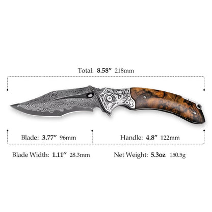 Atlas Gentleman's Pocket Knife with Exotic Desert Ironwood Handle and Sheath