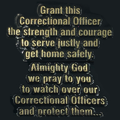 EL10-009 Correctional Officer Thin Gray Line Prayer Challenge Coin CO Corrections Prison Jail
