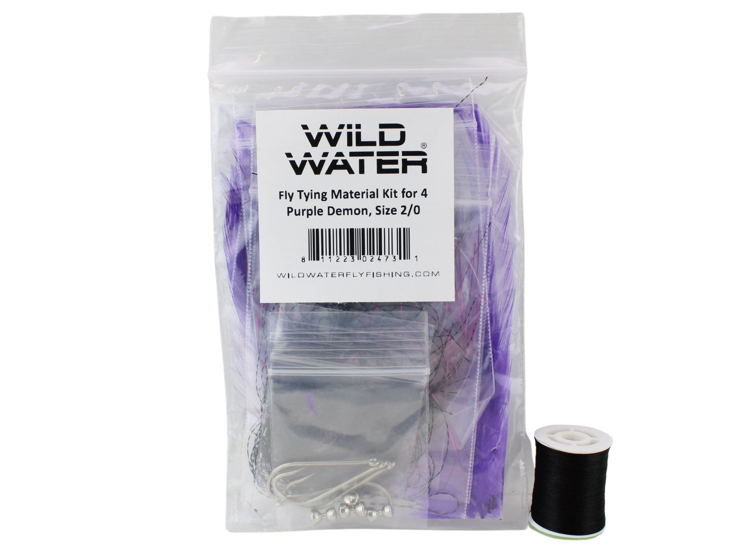 Purple Demon Fly Tying Material Kit, size 2/0 | Wild Water Fly Fishing