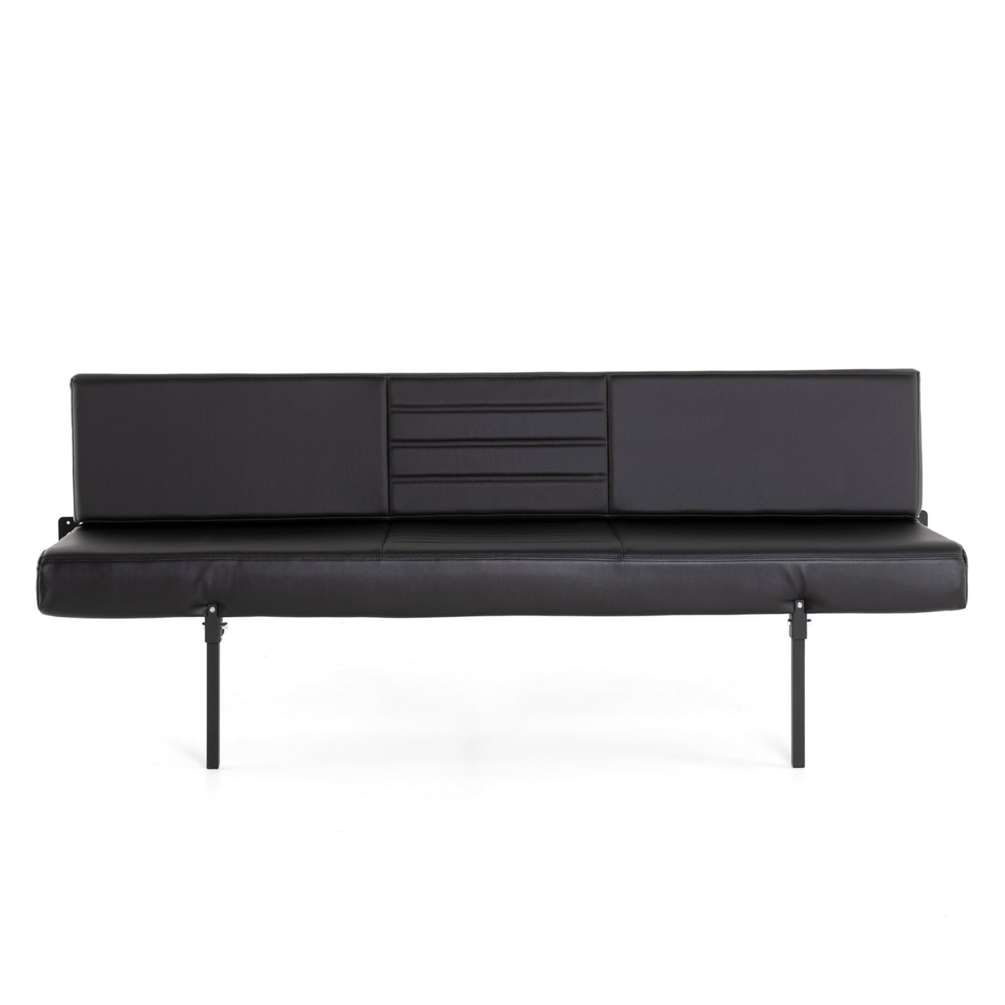 76" Retro Sofa Sleeper - Black Carbon Fiber Vinyl