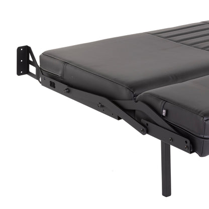 76" Retro Sofa Sleeper - Black Carbon Fiber Vinyl