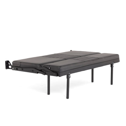 76" Retro Sofa Sleeper - Black Carbon Fiber Vinyl