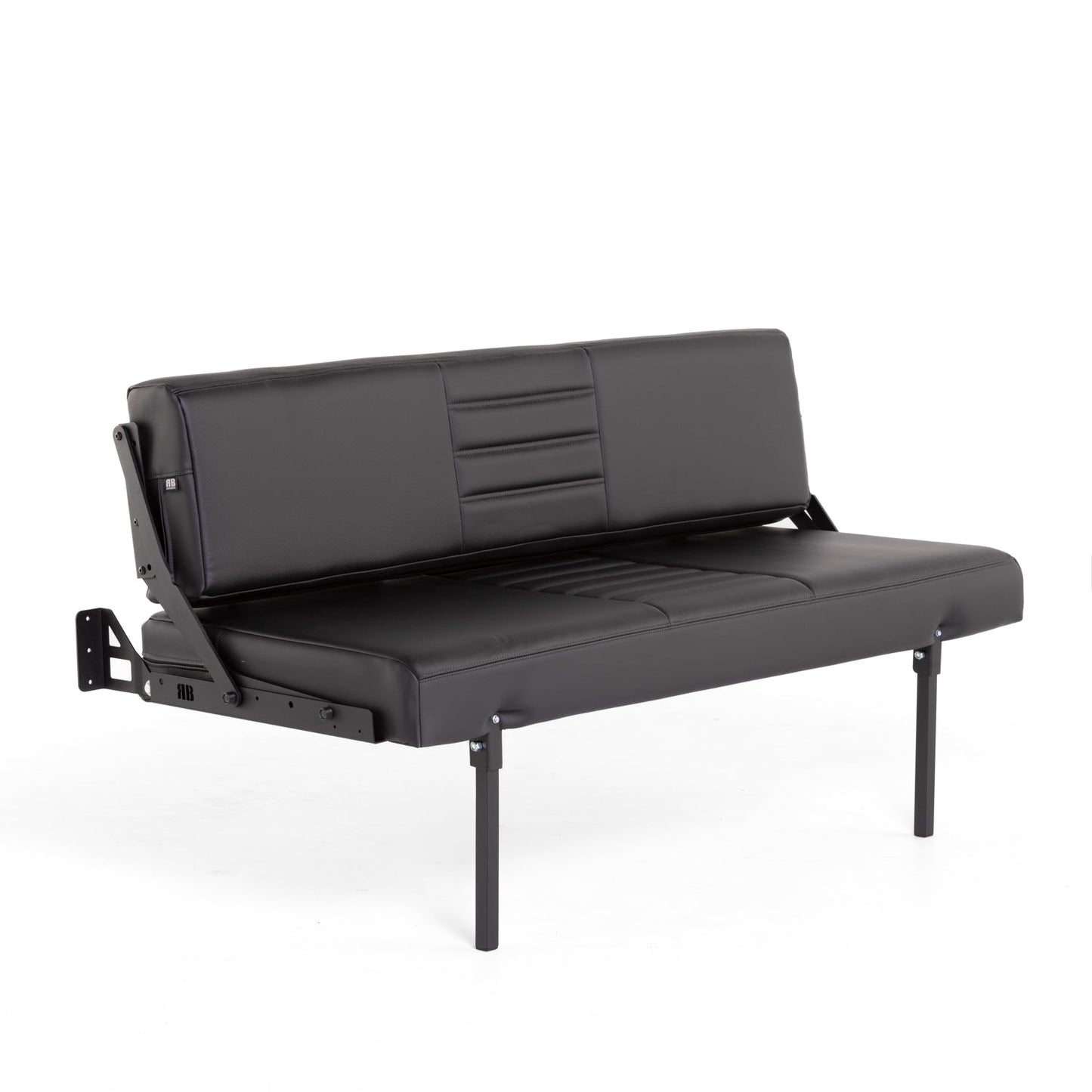 58" Retro Sofa Sleeper - Black Carbon Fiber Vinyl