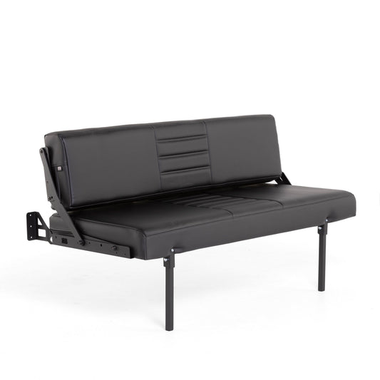 58" Retro Sofa Sleeper - Black Carbon Fiber Vinyl