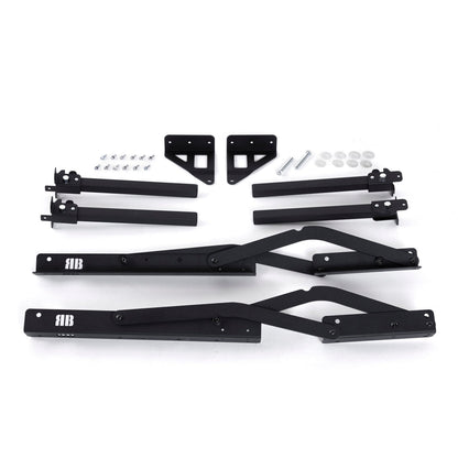 58" Retro Sofa Sleeper - Black Carbon Fiber Vinyl