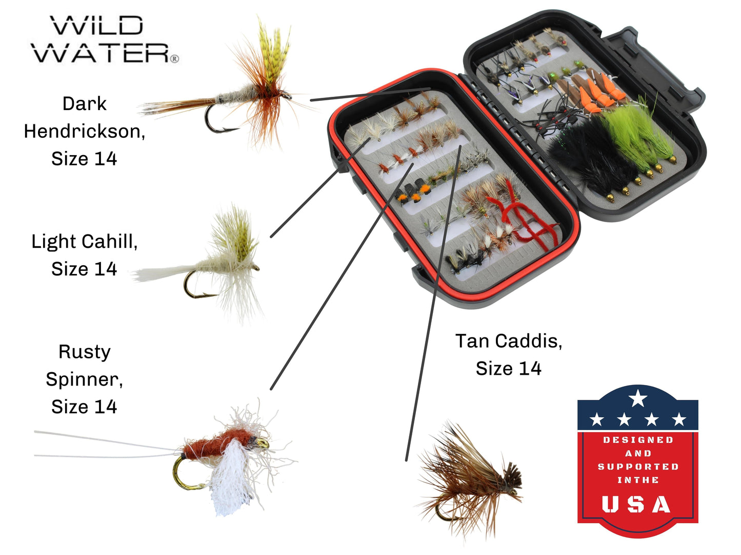 Mini Mega Fly Assortment, 60 All-Time Most Popular Flies | Fly Box | Wild Water Fly Fishing