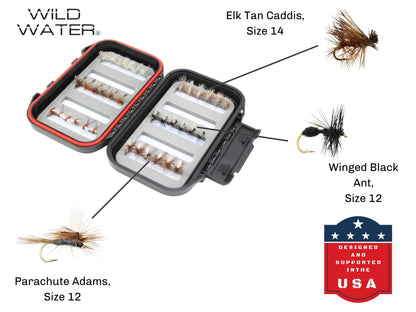 Dry Fly Assortment, 36 Dry Flies | Fly Box | Wild Water Fly Fishing