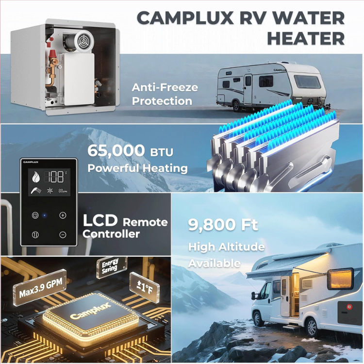 2.64GPM Tankless RV Hot Water Heater PRO With Remote Control
