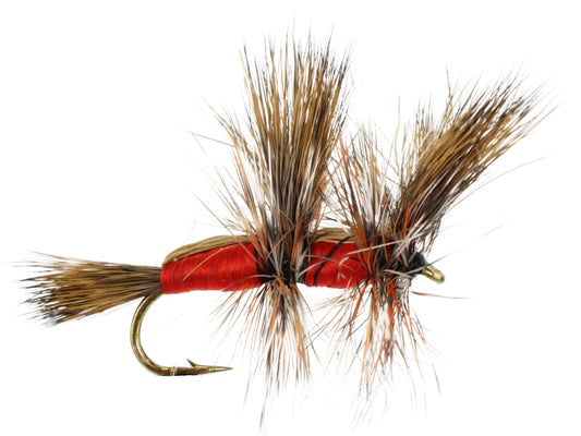 Double Humpy Fly, Size 10 | Red | Qty. 6 | Wild Water Fly Fishing