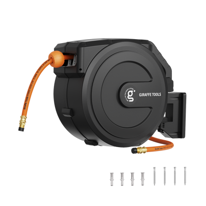 Giraffe Tools Retractable Air Hose Reel-PP Housing-3/8in-50ft