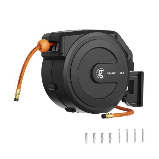 Giraffe Tools Retractable Air Hose Reel-PP Housing-3/8in-50ft