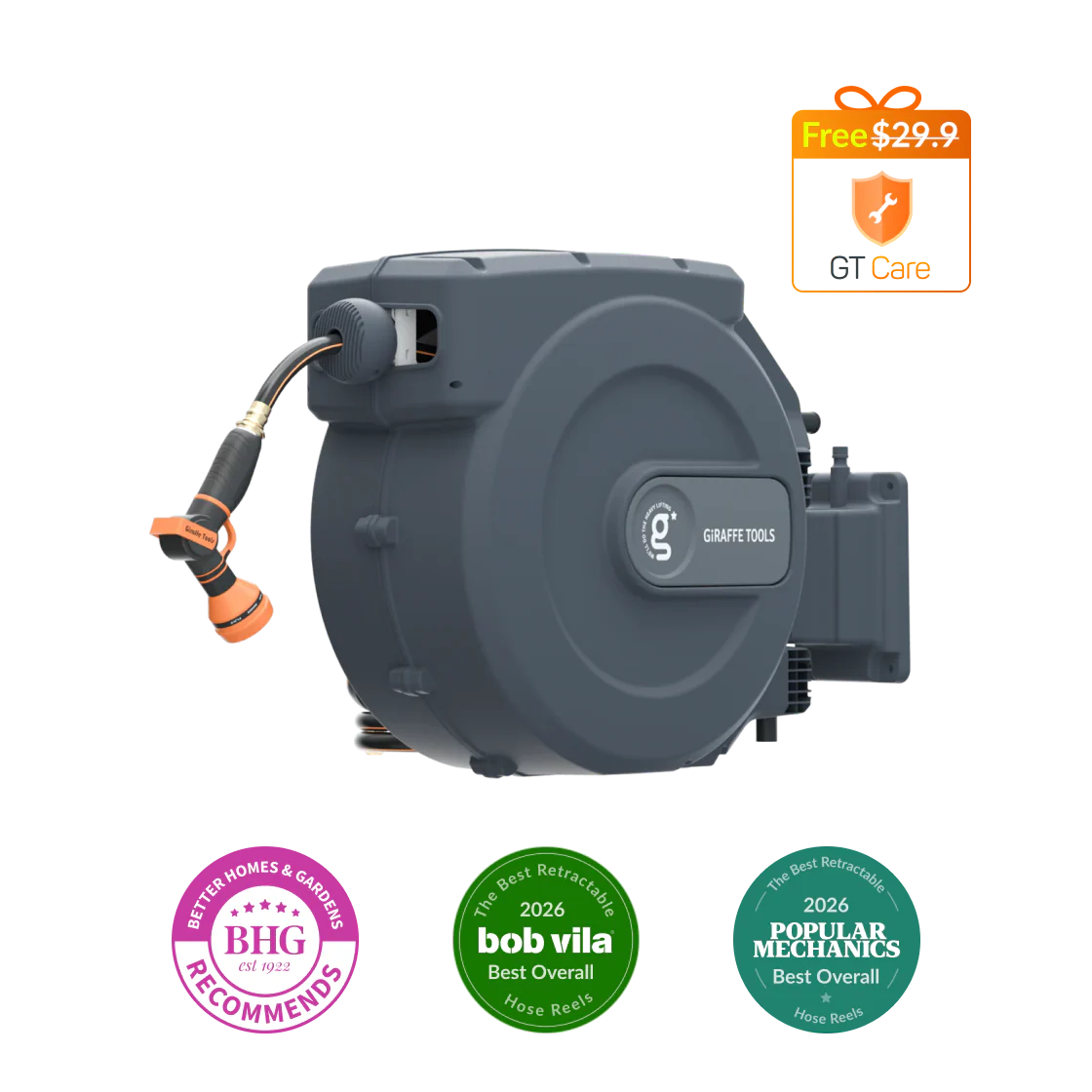 Retractable Garden Hose Reel-1/2in-155ft