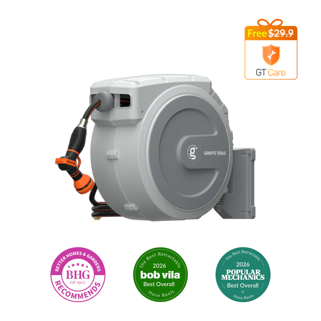 Retractable Garden Hose Reel 65ft-155ft