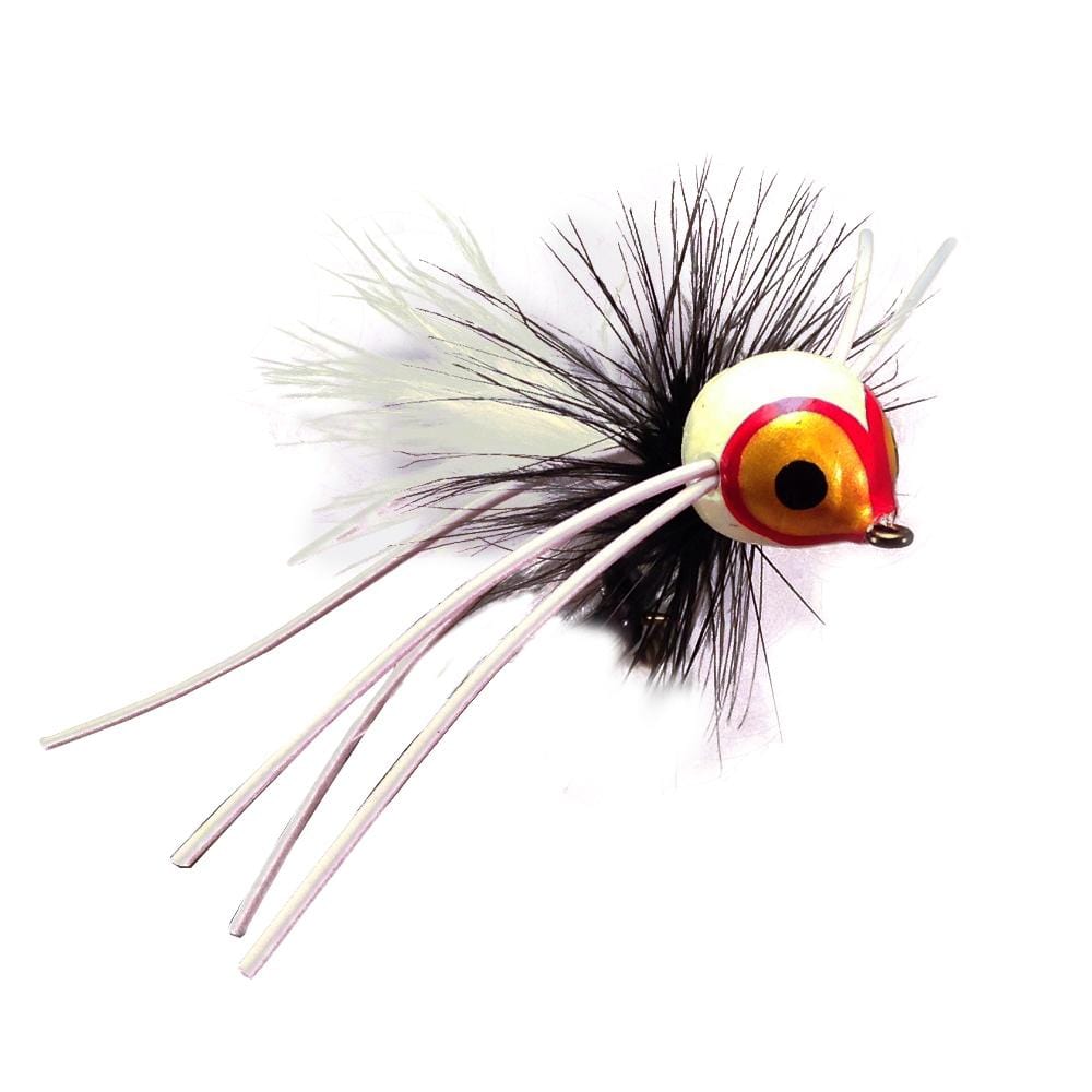 Spherical Body Popper, Size 10 | Black and White | Qty. 4 | Wild Water Fly Fishing