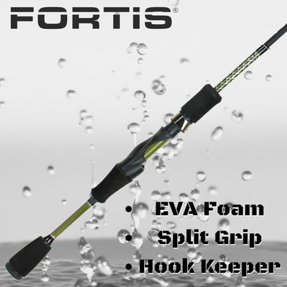 5'6" Light Action Spinning Rod and Reel Package, 2 Piece Fiberglass/Graphite Spinning Rod  |3000 Spinning Reel | FORTIS