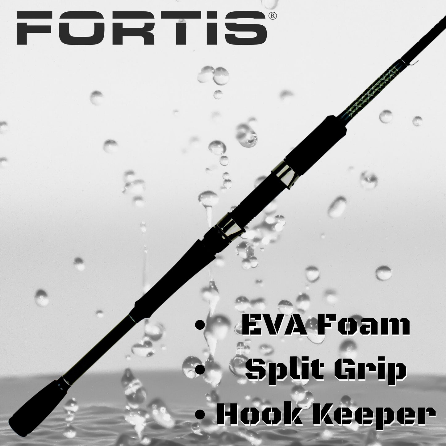 6' Fiberglass/Graphite Spinning Rod, Medium Heavy Action | 1 Piece | FORTIS