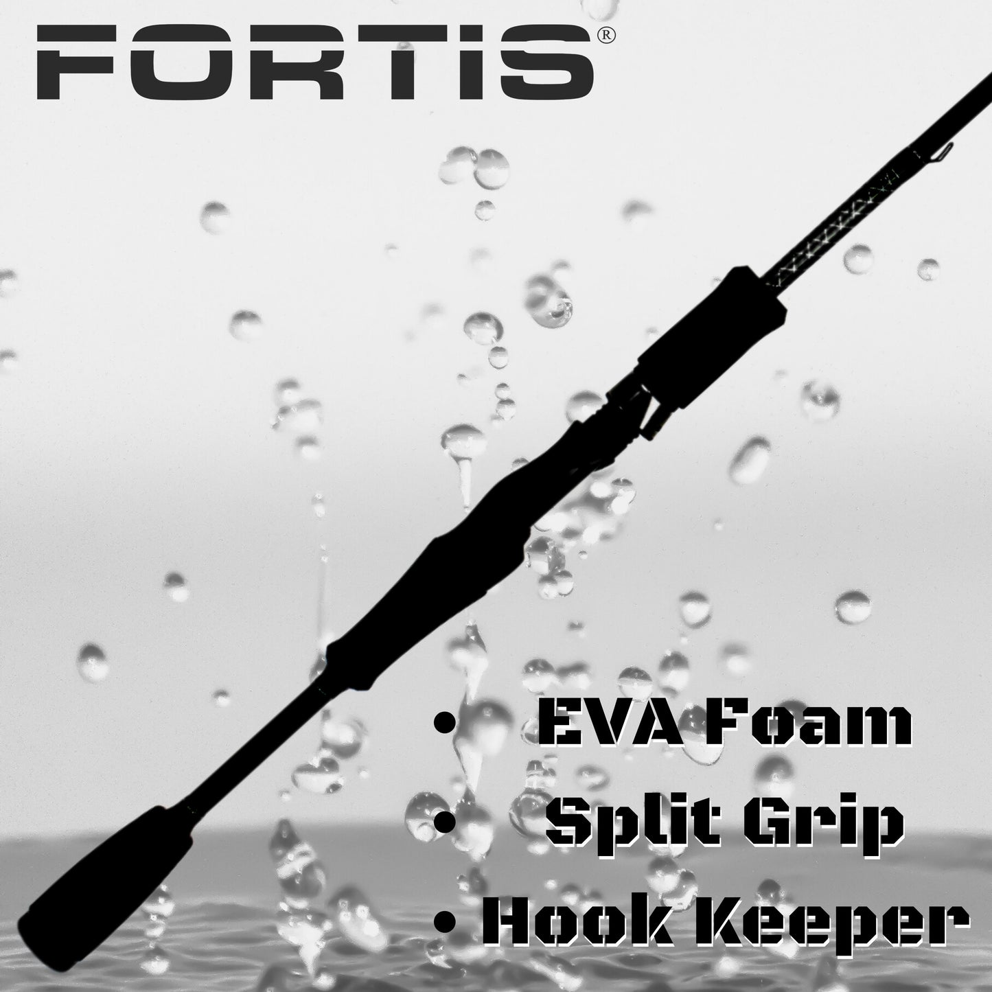 6'6" Fiberglass/Graphite Spinning Rod, Medium Heavy Action | 1 Piece | FORTIS