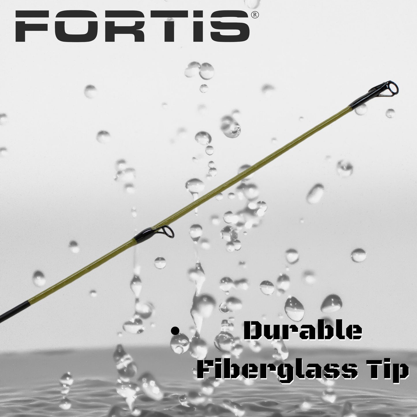 6'6" Medium Heavy Action Spinning Rod and Reel Package, 1 Piece Fiberglass/Graphite Spinning Rod  |4000 Spinning Reel | FORTIS