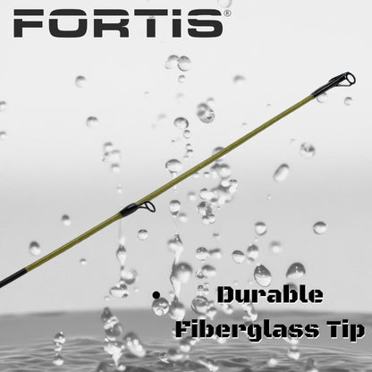 6'6" Medium Heavy Action Spinning Rod and Reel Package, 1 Piece Fiberglass/Graphite Spinning Rod  |4000 Spinning Reel | FORTIS