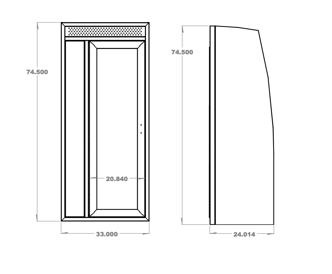 33" Shower